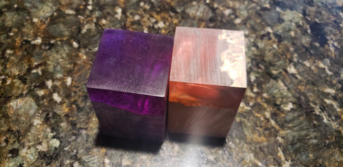 Purple and Red Resin Block Sam