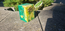 Green and Yellow Pinecone Resin Block